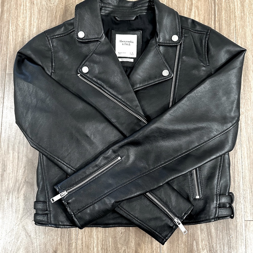 Abercrombie and Fitch Vegan Leather Motorcycle Jacket